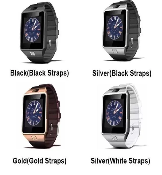 Smart Watch Orologi per telefoni cellulari Fotocamera per telefono Sim Card Registra stato di sonno Smartwatch Dz09 per telefoni Android Intelligenti con Pack8660449