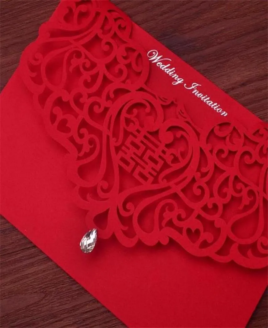 Convites de casamento vazados estilo chinês vintage, cartões criativos para casais, capa vermelha, estampagem chique, cartão de noiva 4063833