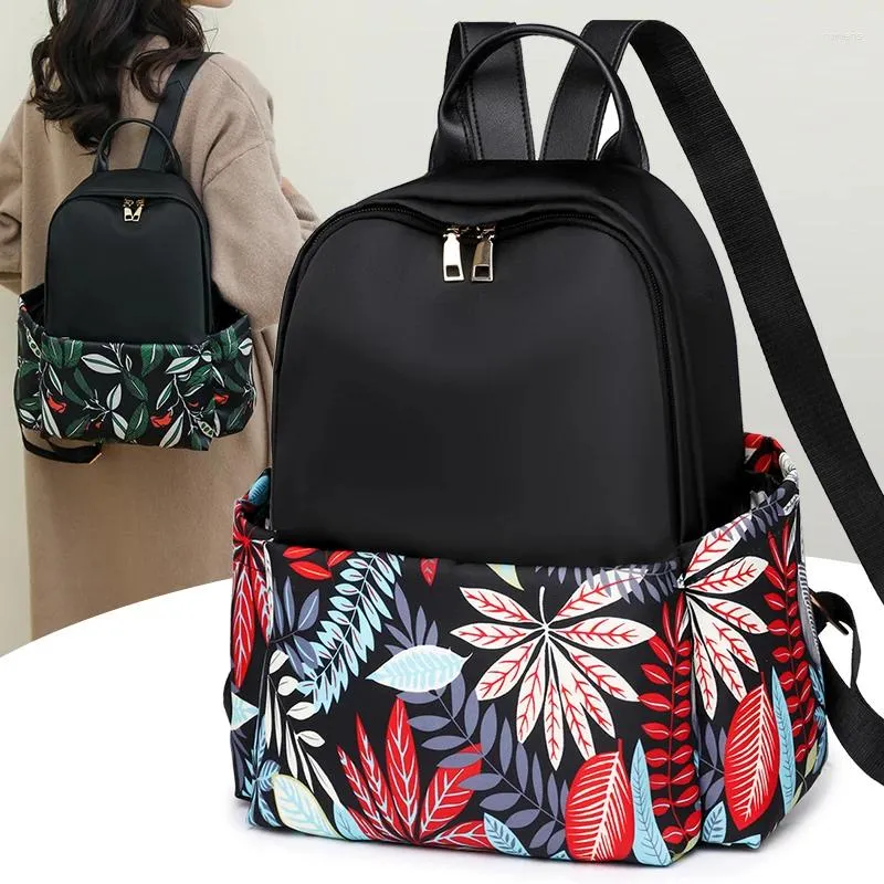 Mochilas escolares con estampado en Color para mujer, morral de nailon impermeable de gran capacidad, mochila de viaje de ocio para niña 2024