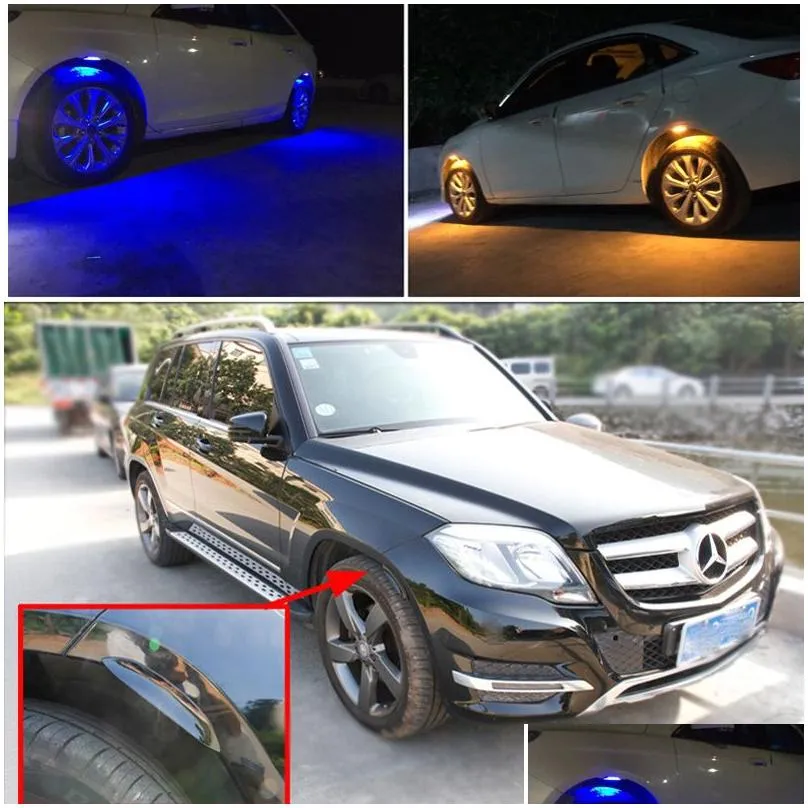 Decorative Lights Car Wheel Tyre Lights Eyebrow Lght Atmosphere Led Wheels Eyebrows Neon Tire Flash Night Lamp With 7 Colors Drop Deli Dhbwa