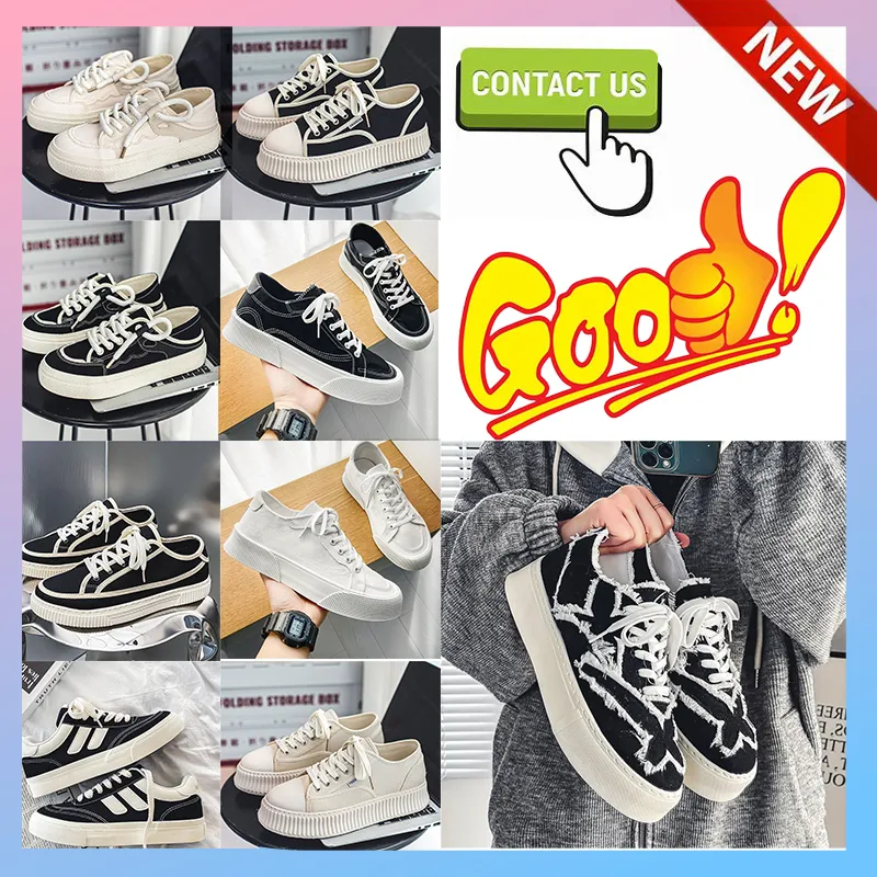 Designer Casual Trainer Platform Canvas Sports Sneakers Shoes For Women Men Fashion Style Patchwork Anti Slip Wear Resistant White Black College Size39-44