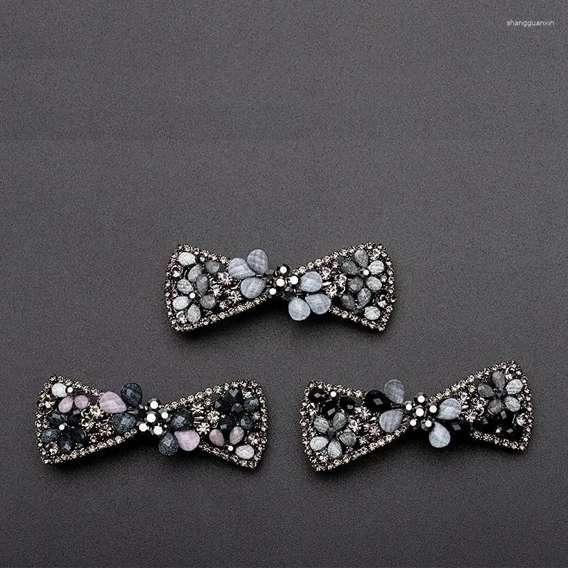 Hair Clips For Women Fashion Simple Bowknot Crystal Hairpin Retro Elegant Exquisite Geometry Head Accessories Jewelry Wholesale