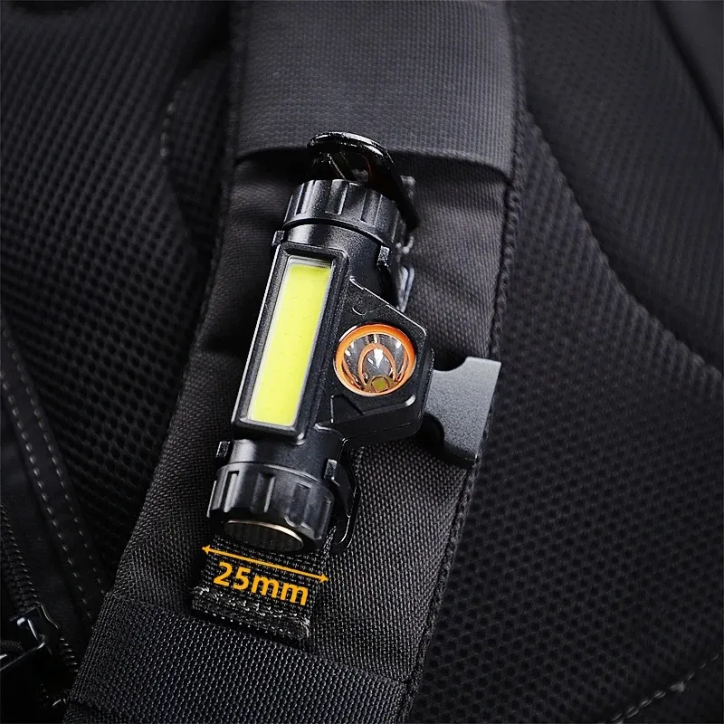 backpack mini flashlight Mini Flashlight Portable LED Light with 25mm Molle Backpack Strap Clip USB  Rechargeable from Dhgate Camp Kitchen