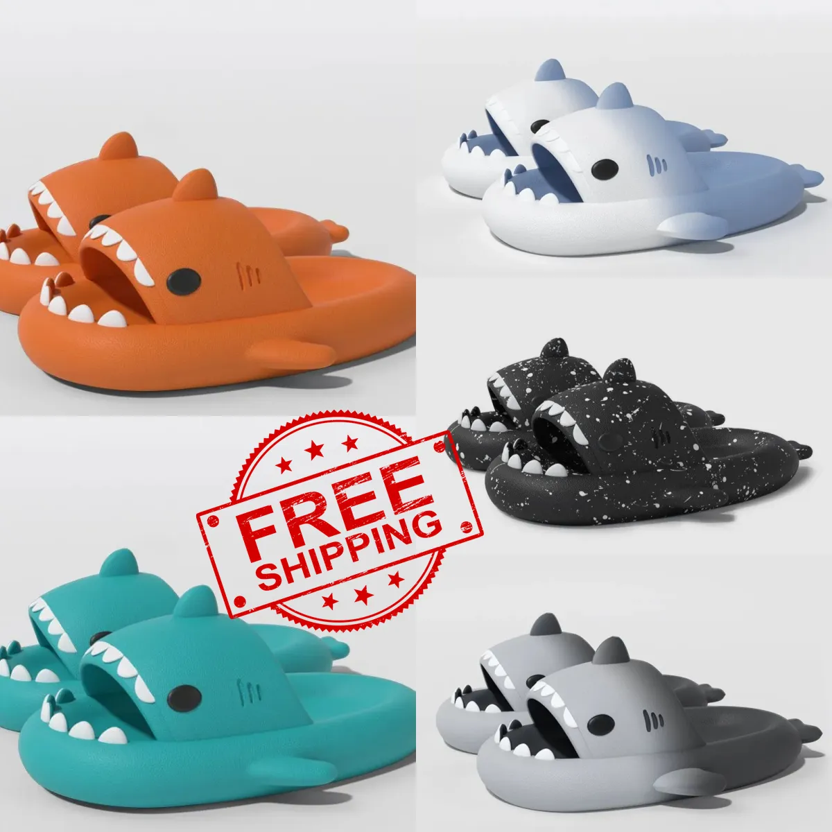 2024 designer shark slippers summer sliders men women rainbow slides sandals sandals thick cushion slipper 35-45