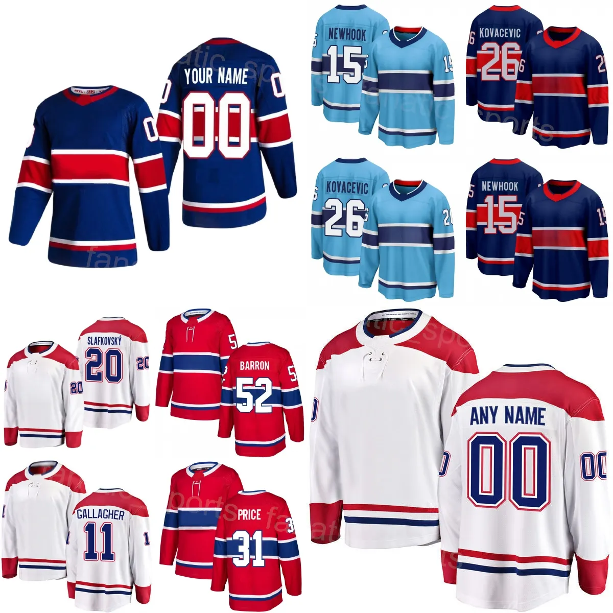 Hockey Uomo Bambino Donna 11 Maglia Brendan Gallagher 15 Alex Newhook 70 Tanner Pearson 52 Justin Barron 26 Johnathan Kovacevic 20 Juraj Slafkovsky 31 Carey Price