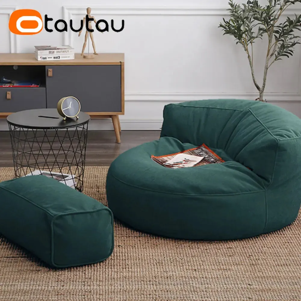 OTAUTAU Jakość Chenille Velvet Bean Cover Brak wypełniacza Footrest Pouf Osman Floor Foteg Forebag Krzesło Wygodna leniwa sofa DD6XN1T 240116