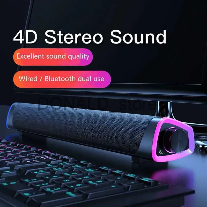 Przenośne głośniki 4D Komputer przewodowy głośnik Bluetooth 5.0 Bar stereo dźwiękowy subwoofer przestrzenny głośnik dźwiękowy dla MacBook Laptop Notebook PC J240117