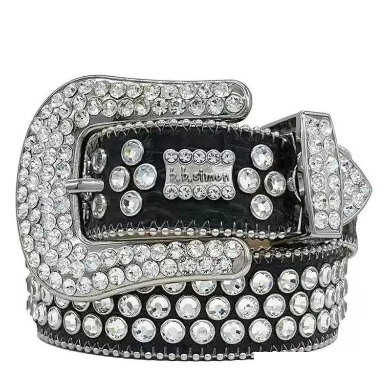 Riemen Mannen Vrouwen Bb Simon Riem Luxe Designer Retro Naaldgesp 20 Kleur Kristal Diamant Drop Levering Mode Accessoires Ot6Wq