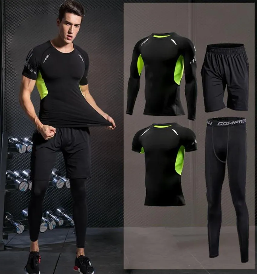 Men039s Compression Sportswear Gym Poruszanie garniturem sportowym koszykówka ciasne ubrania Zestaw treningowy fitness