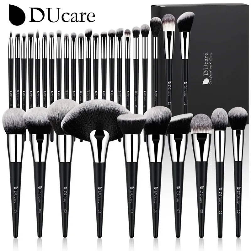 DUcare Professionele Make-up Kwastenset 10-32Pc Borstels Make-up Kit Synthetisch Haar Foundation Power Oogschaduw Blending Beauty Tools 240116