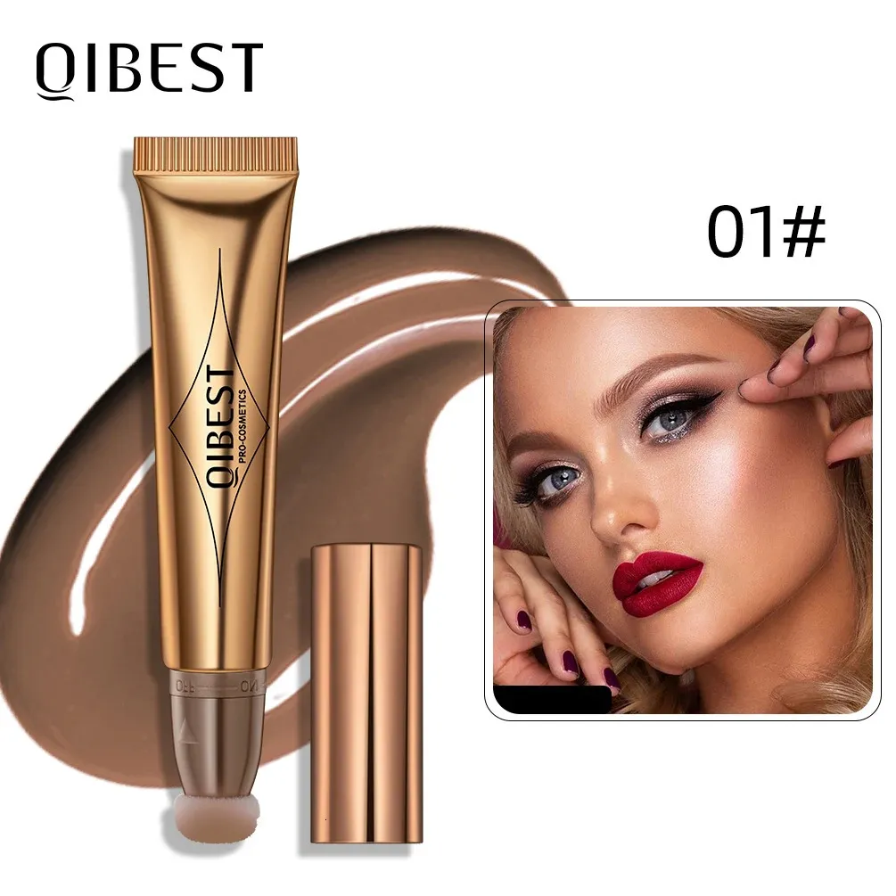 QI Liquid Contour mit Kissenapplikator Highlight Shimmer Natürliche weiche Feuchtigkeitscreme Flüssiges Rouge für Wangenkosmetik 240116