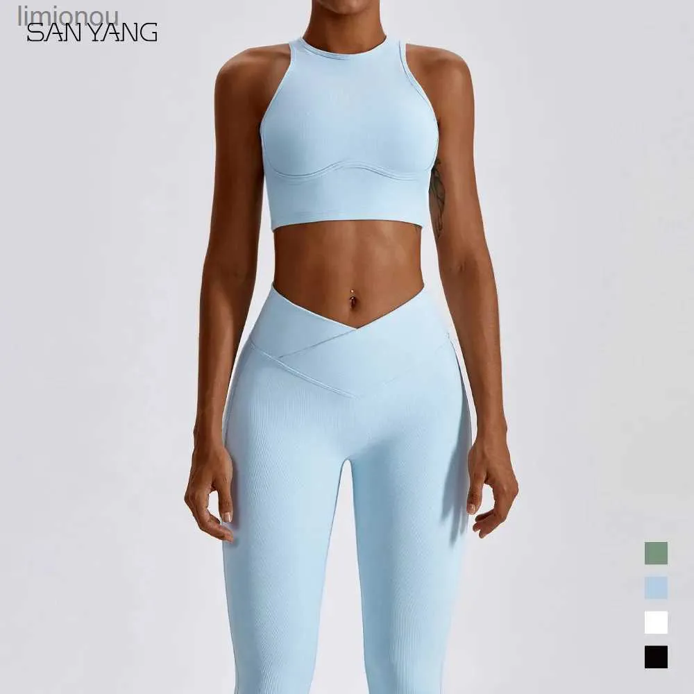 Conjuntos activos Conjunto de yoga Ropa deportiva sin costuras para mujer Ropa de entrenamiento Ropa atlética Gimnasio Legging Fitness Bra Crop Top Trajes deportivos Alta calidadL240118