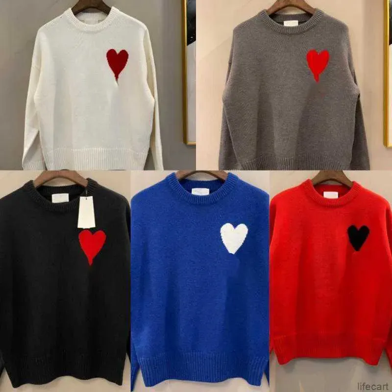 Cardigan Designer Amis Sweater Homens Mulheres Suéteres Mulheres Designer Sweater Amis Qualidade Pano UNISEX Coração Padrão Design Luxo Atacado