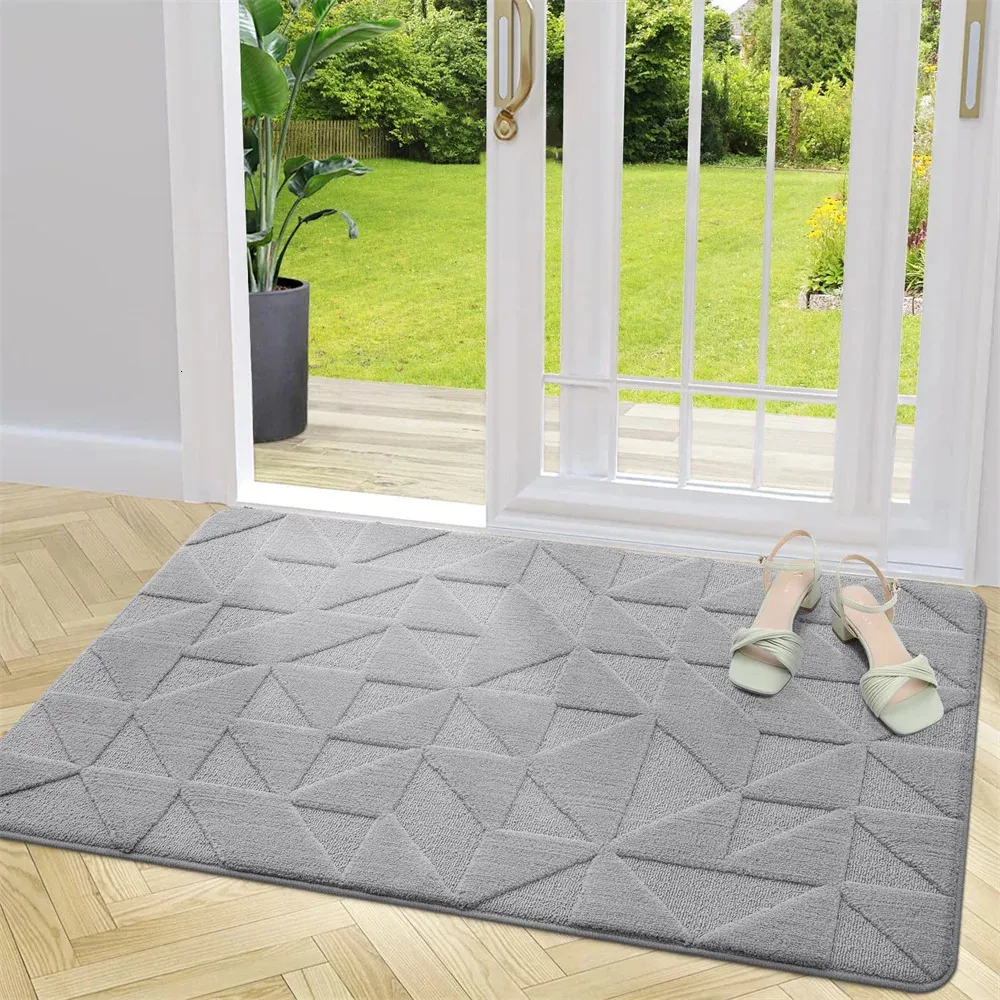 Olanly Solid Mat Entrance Doormats Carpets Rugs For Home Dirt Resist Bath Living Room Floor Stair Kitchen Hallwa NonSlip Carpet 240117