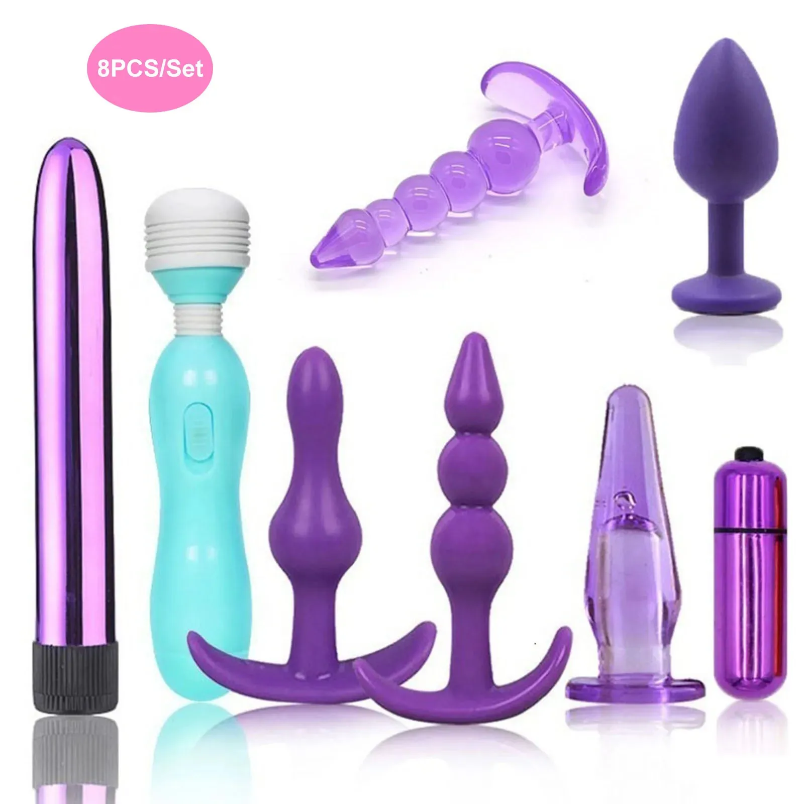 8 stuks Speeltjes voor Vrouwen handboeien voor sessie Anale plug Vibrator vrouwelijke BDSM erotische accessoires sexulaes speelgoed voor volwassenen 18 240117