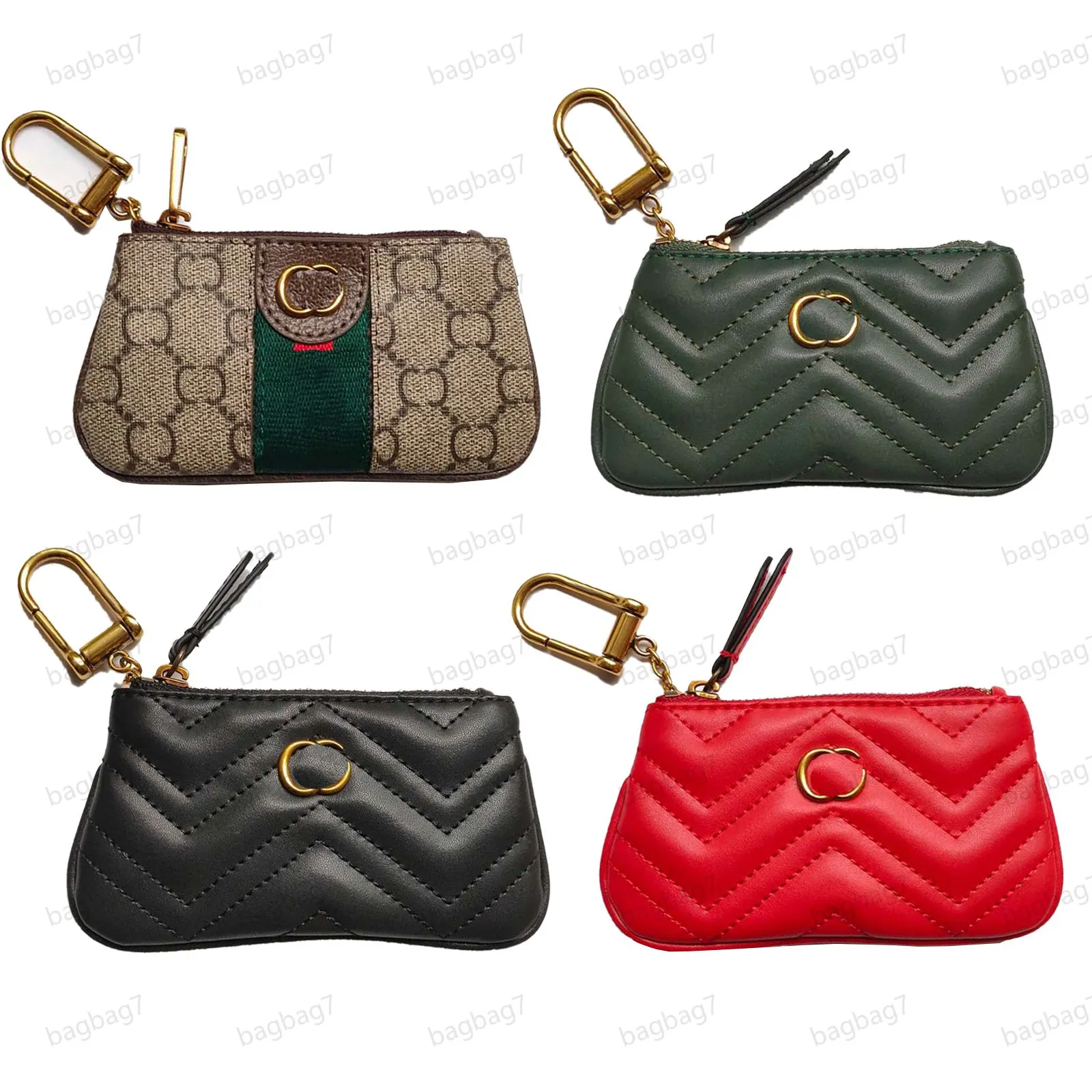 8A Kvalitet Ophidia Coin Pocket Designer Coin Purses Luxury Short Wallet Card Holder Ladies Womens Mens Keychain Mini äkta läder Key Pouch Card Holderare