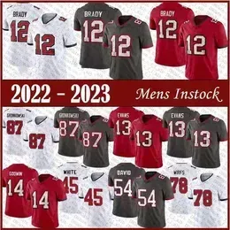 Football Jersey ``Bay``Buccaneers``12 Tom Brady 13 Mike Evans 54 Lavonte David 6 Baker Mayfield 29 Rachaad White 17 Russell Gage 88 Cade Otton 2 Kyle Trask