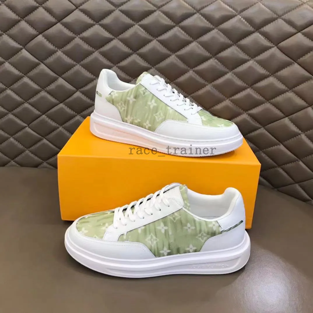 Masowe mężczyźni Beverly Hills Casuals Buty grube dna bieganie Sneaker Paris Klasyczny skórzany zespół Elasticd Band Low Top Designer Walk Casual Athletic Buty EU 1.9 10