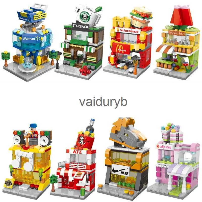 Blocks Artecture Street View Building Blocks Store Shop House Model DIY Mini Bricks Christmas Gift Toys for ldrenvaiduryb