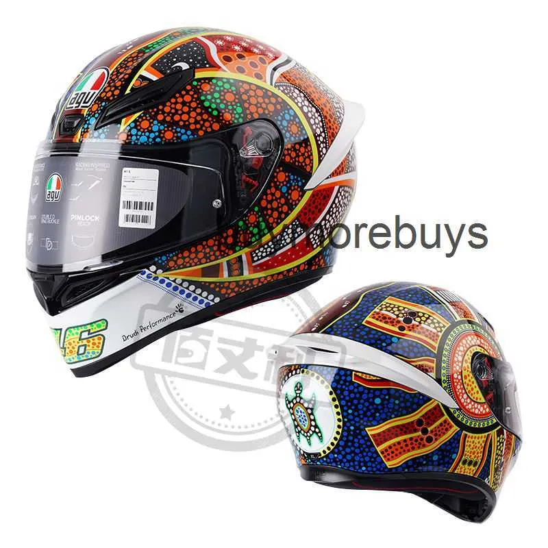 Full Face Open Year New AGV Motorcykelhjälm KS Full Helmet Four Seasons Anti Fog Racing Helmet Men's and Women's Motorcycles Brand New 9i3w