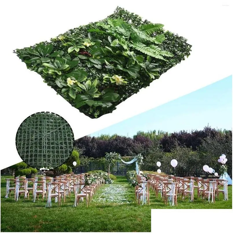 Decoratieve Bloemen Kransen 1 Stuks Kunstmatige Plant Muren Nep Gras Mat Gebladerte Heg Groen Panelen Hek Diy Simatie Mos Gazon Turf Dhkvz