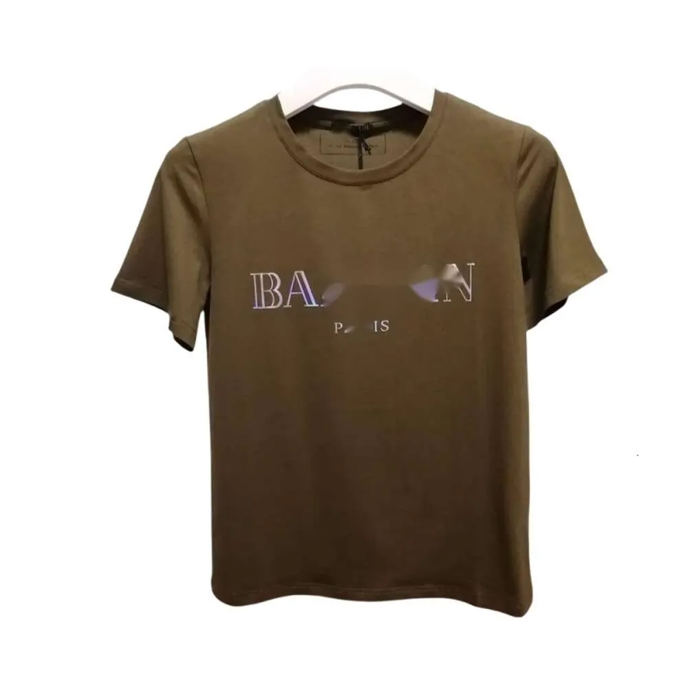 Balmani Tshirt Designer Original Quality Mens Tshirts Bronzing Laser Sequin Short Sleeve For Male Female Casual Loose Tshirt