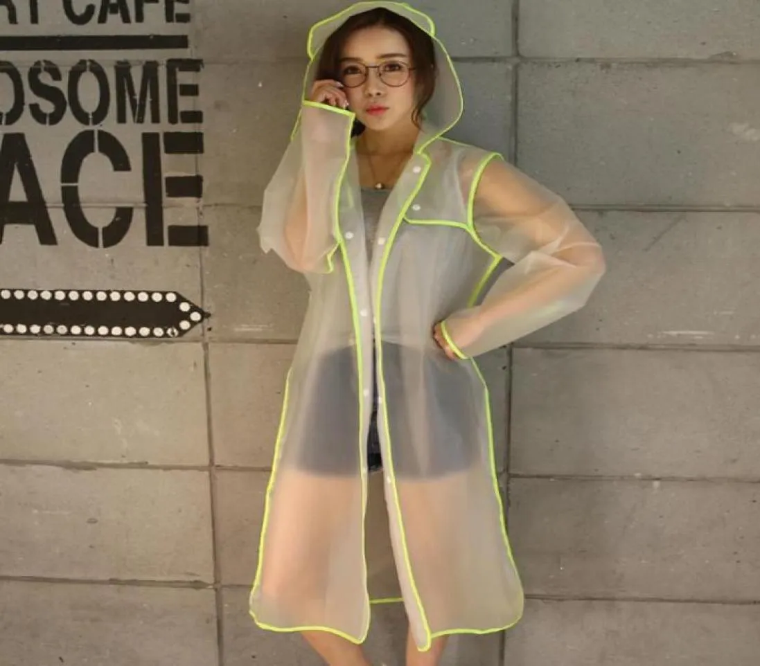 Geekinstyle Nowa moda Women039s przezroczyste eva plastikowe dziewczęta Rain Rain Rainood Wodoodporna odzież deszczowa dla dorosłych poncho deszcz na zewnątrz C3704198344