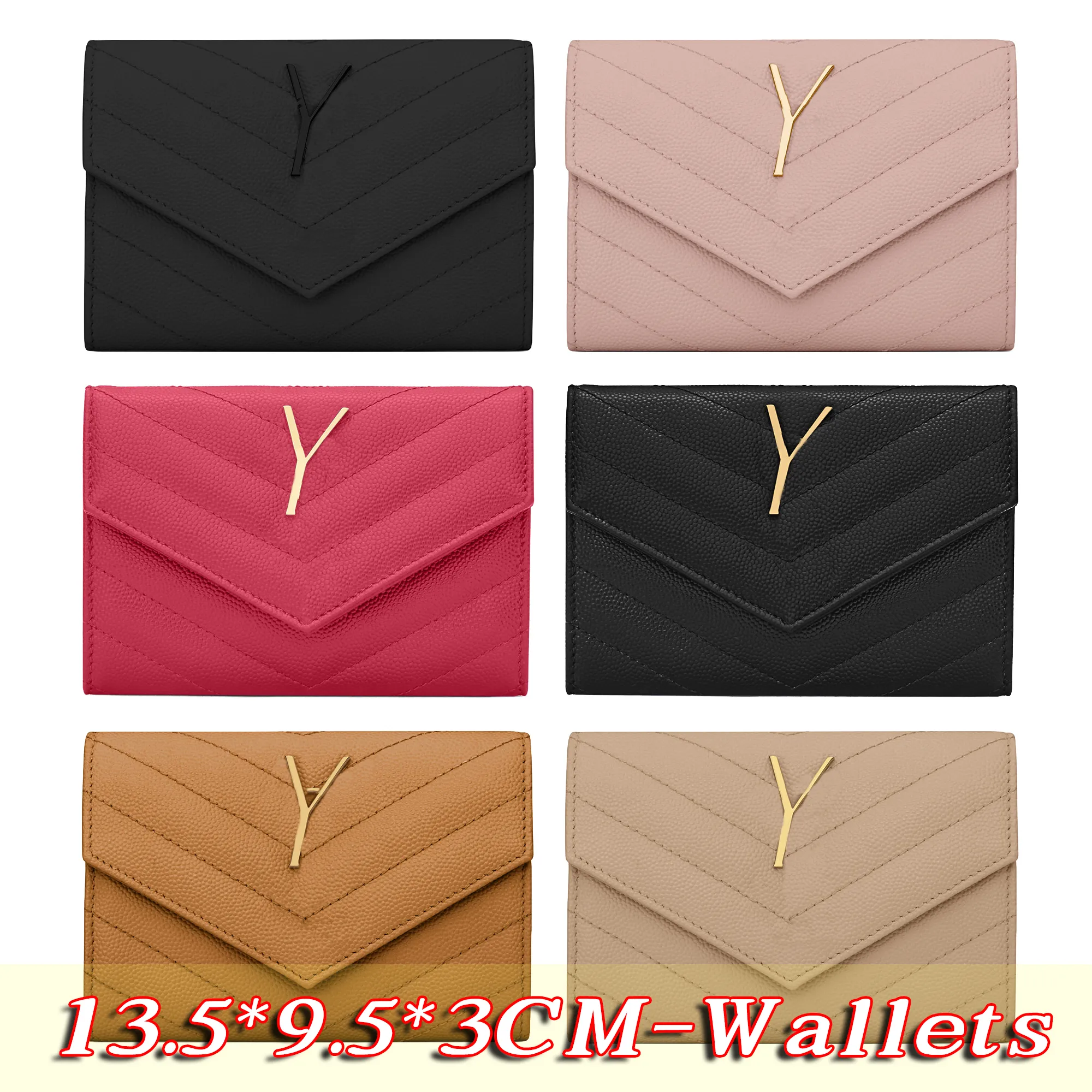 10A Cassandre Matelasse Small Envelope Wallet Designer Väskor för kvinnor Fashion Mini Plånbok äkta läderkorthållare Luxury Purse Key Ring Credit Coin Mini Bas