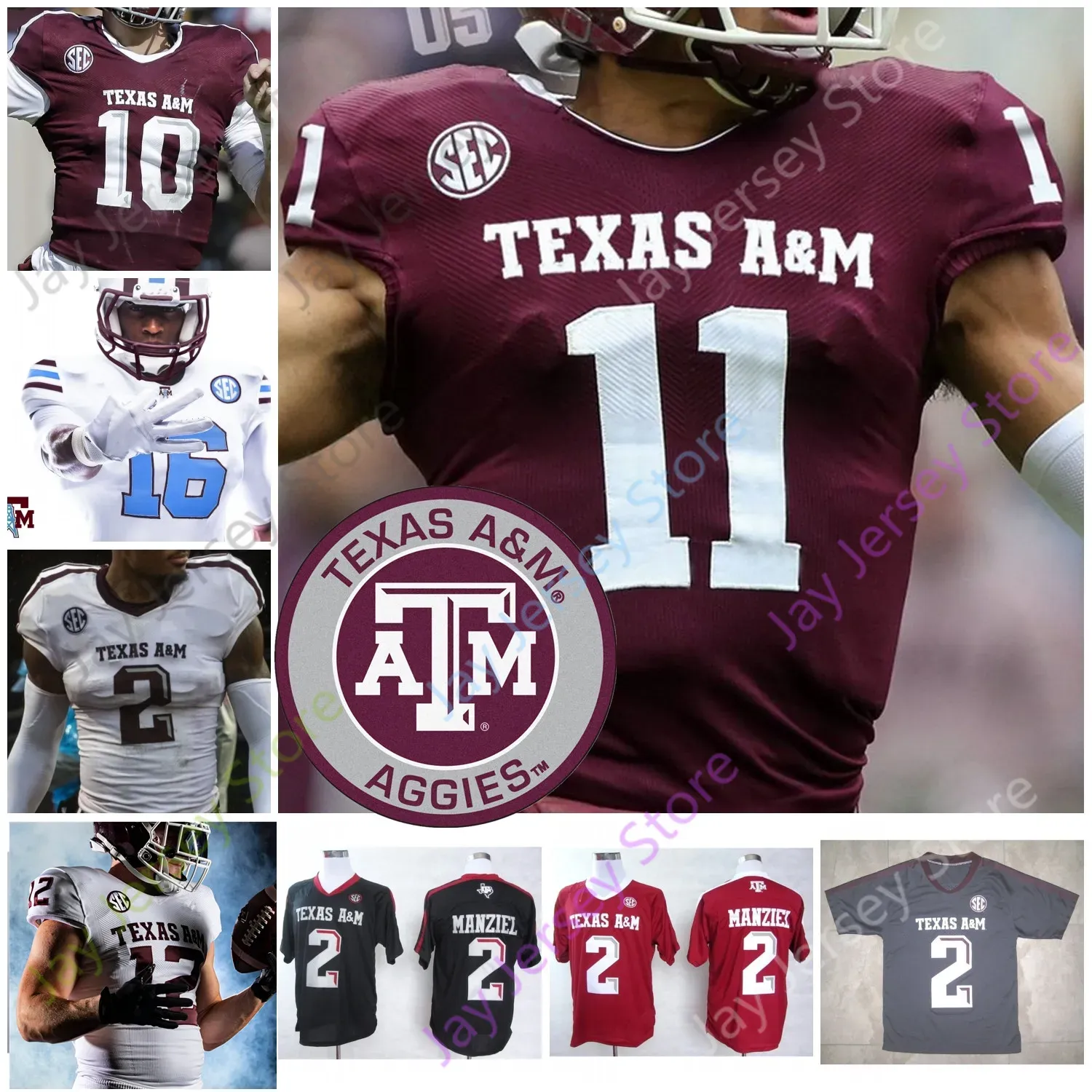 Maglia da calcio Red Texas A M Aggie NCAA College Jalen Wydermyer Jake Matthews Cedric Ogbuehi Ryan Tannehill Luke Joeckel Hill Coryatt