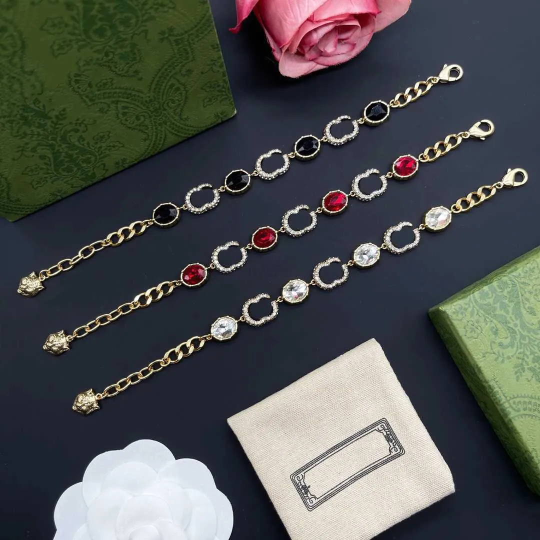 Bracelets de charme Bracelets de créateurs de haute qualité collier boucles d'oreilles pour femmes vente chaude g cristal bracelet vintage bracelets de charme de luxe femme bijoux de fête de noël