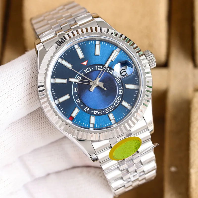 Titta på Automatisk mekanisk rörelsedesigner Mens Watches 41mm fullt rostfritt stål 904l Vattentät Montre de Luxe Business Sapphire Wristwatch Casual Armband