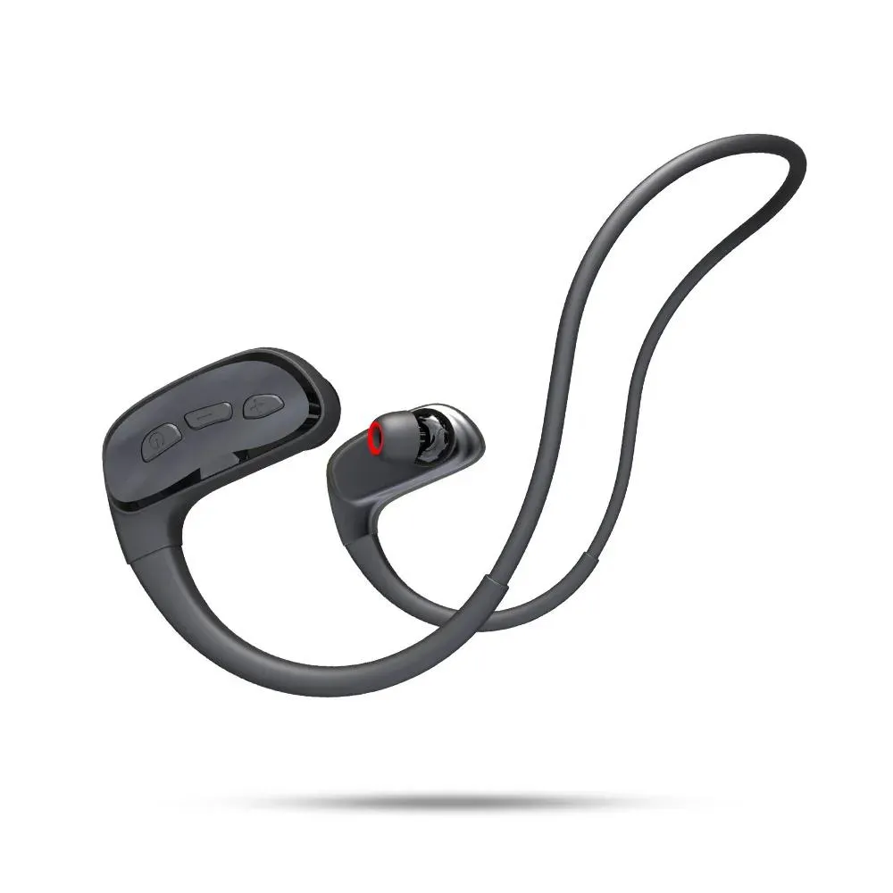 Kopfhörer Cyboris IPX8 Wasserdichter kabelloser Stereo-Kopfhörer BT Sport-Headset-Ohrhörer mit 16 GB Speicherkarte