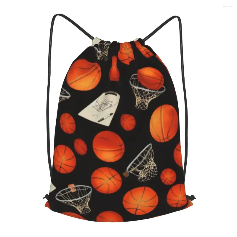 Shopping Bags Basketball And Hoops Drawstring Backpack Men Gym Workout Fitness Sports Bag Bundled Yoga For Women