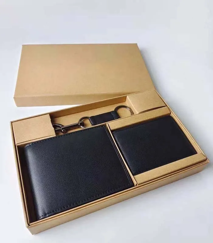 Titulaire de la carte de luxe de qualité supérieure Mini portefeuille en cuir véritable avec boîte à main Mode Hommes Court Square Zipper Casual Card Titulaire de la carte de mode Portefeuille pour hommes