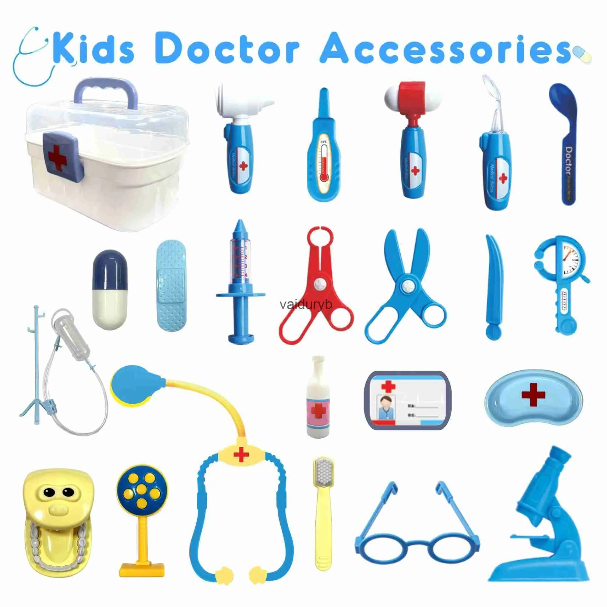 Tools Workshop 24PCS Doctor Kit for Kids Toys Toddler for Girls Boys Pretend Play Dress Up Educational Dentist Doctor Set Costume Stethoscope Mvaiduryb