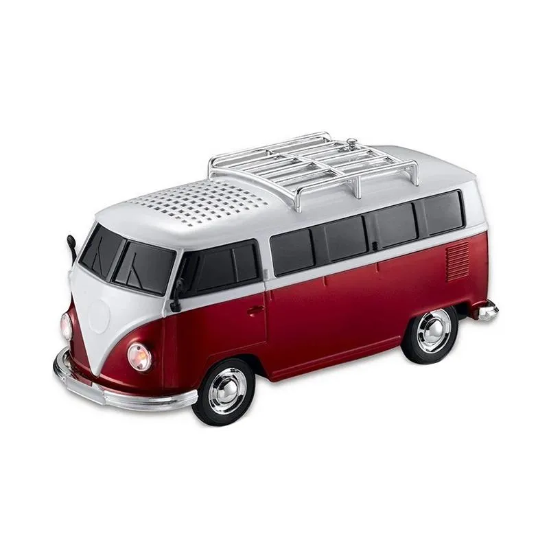 Altoparlanti Mini altoparlante Bluetooth colorato a forma di auto Mini altoparlante per bus Supporto Fm + U Scheda di inserimento disco Mini altoparlante Lettore Mp3 Rosso