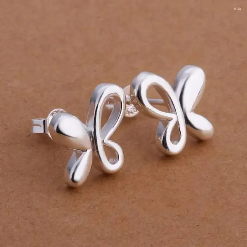 Boucles d'oreilles en argent 925 pour femmes, cadeau de fête de mariage, de qualité supérieure, petit papillon, bijoux, prix d'usine, E314