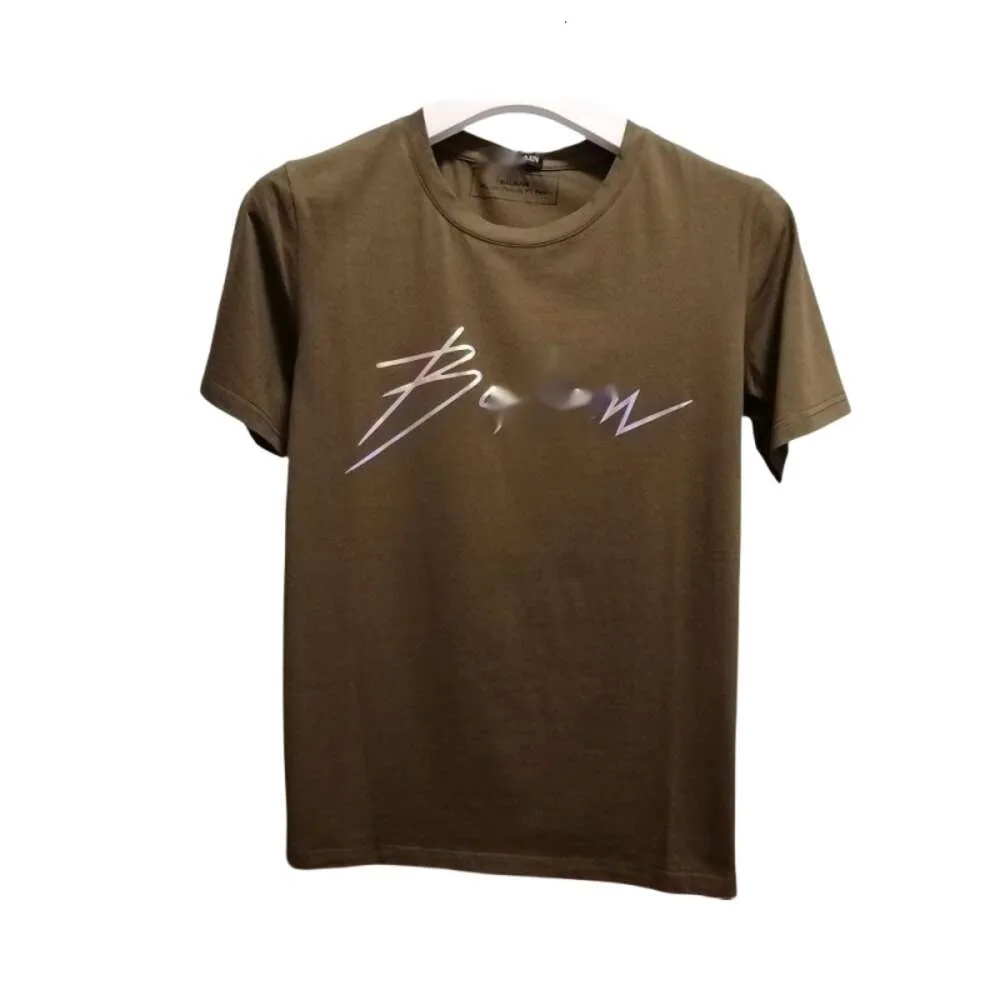 Balmani Tshirt Designer Original High Quality Mens Tshirts Laser Gilding Letter Sequin Half Sleeve Casual Loose Tshirt