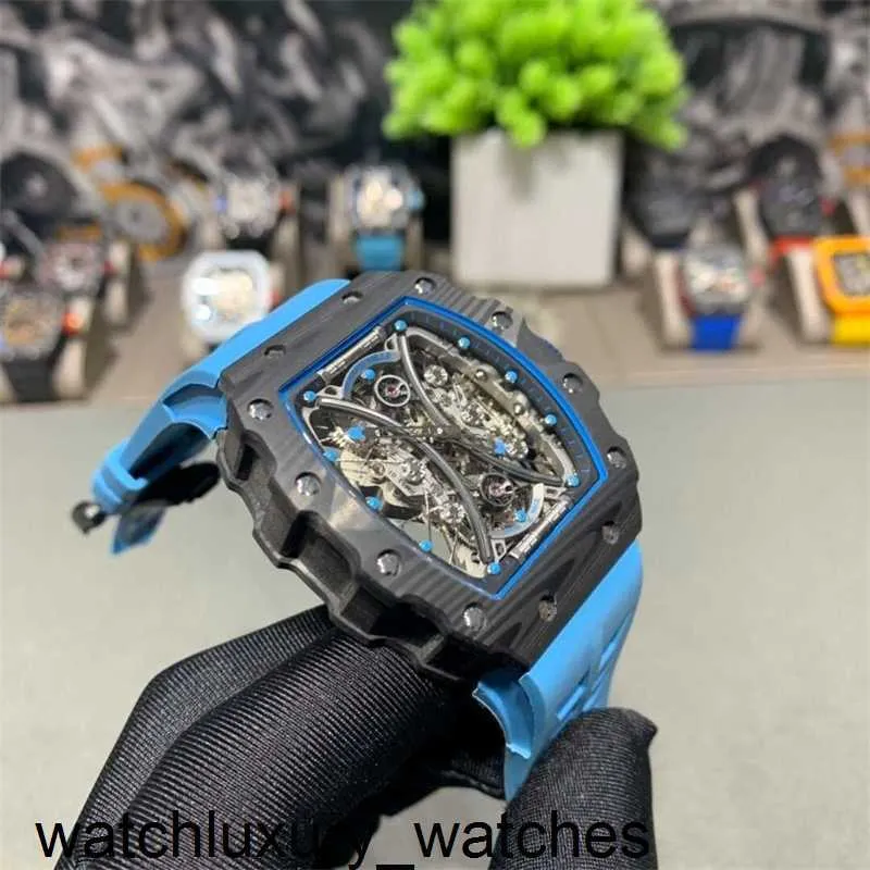 DHgate Richard Mille RM53 01 Rafael Nadal Tourbillon Watch NTPT Carbon Fiber Case Mechanical Movement Watches