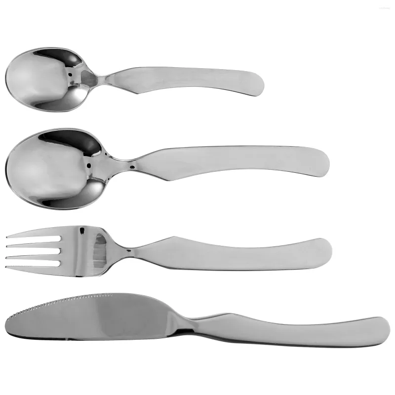 Dinnerware Sets Tableware Dinette Cutlery Kit Reusable Silverware Steak Kids For Kitchen Supplies Stainless Steel Fork