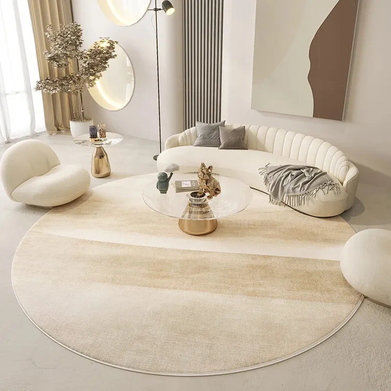 Teppiche im nordischen Stil für Wohnzimmer, minimalistische Schlafzimmerdekoration, runder Teppich, große Fläche, Plüsch-Bodenmatte, flauschig weicher Lounge-Teppich 240117