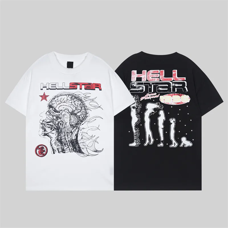 HellStar T Shirt Rappe Męskie Kobiety Tshirt Raper Zmyć szary czarny ciężki rzemiosło Unisex Krótkie rękaw