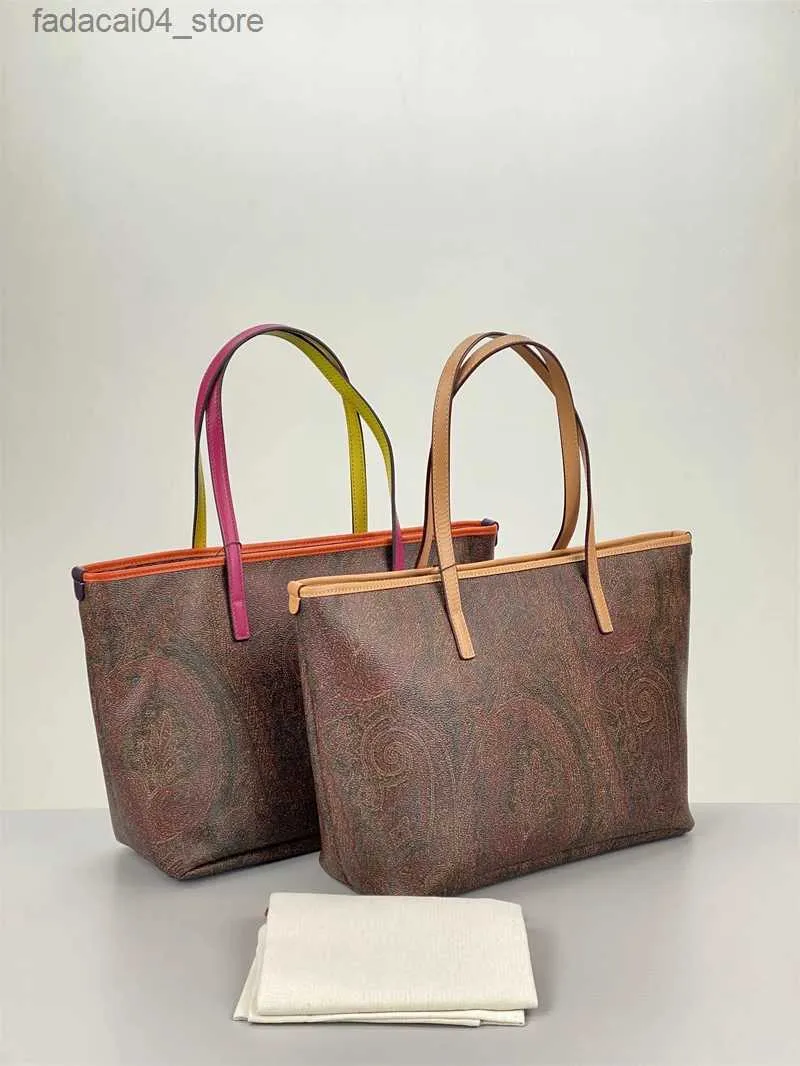 Boodschappentassen Etro Damesmode Paisley Jacquard Retro Tote Vrije tijd Zakelijk Grote capaciteit Enkele schouder Handboodschappentas Q240118