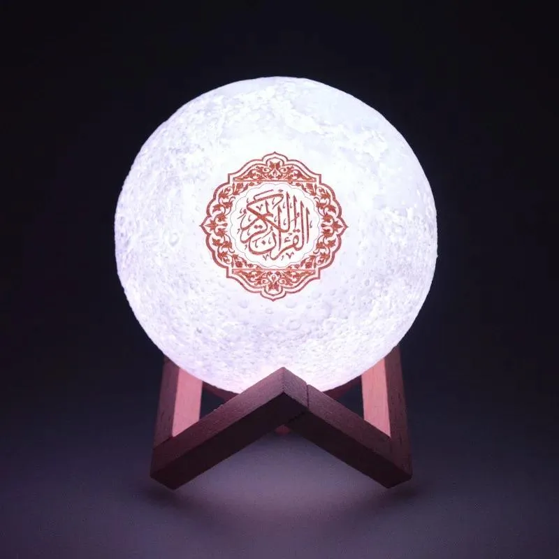 Динамики Quran Bluetooth-колонки Красочный пульт дистанционного управления Маленький лунный свет Светодиодный ночник Лунная лампа Лунный свет Беспроводной динамик Quran