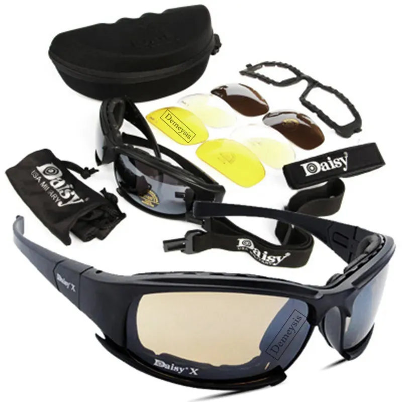 Daisy Tactical Polarized Glasses Military Goggles Army Solglasögon med 4 lins Original Box Men Shooting Handing Eyewear Gafas 240117