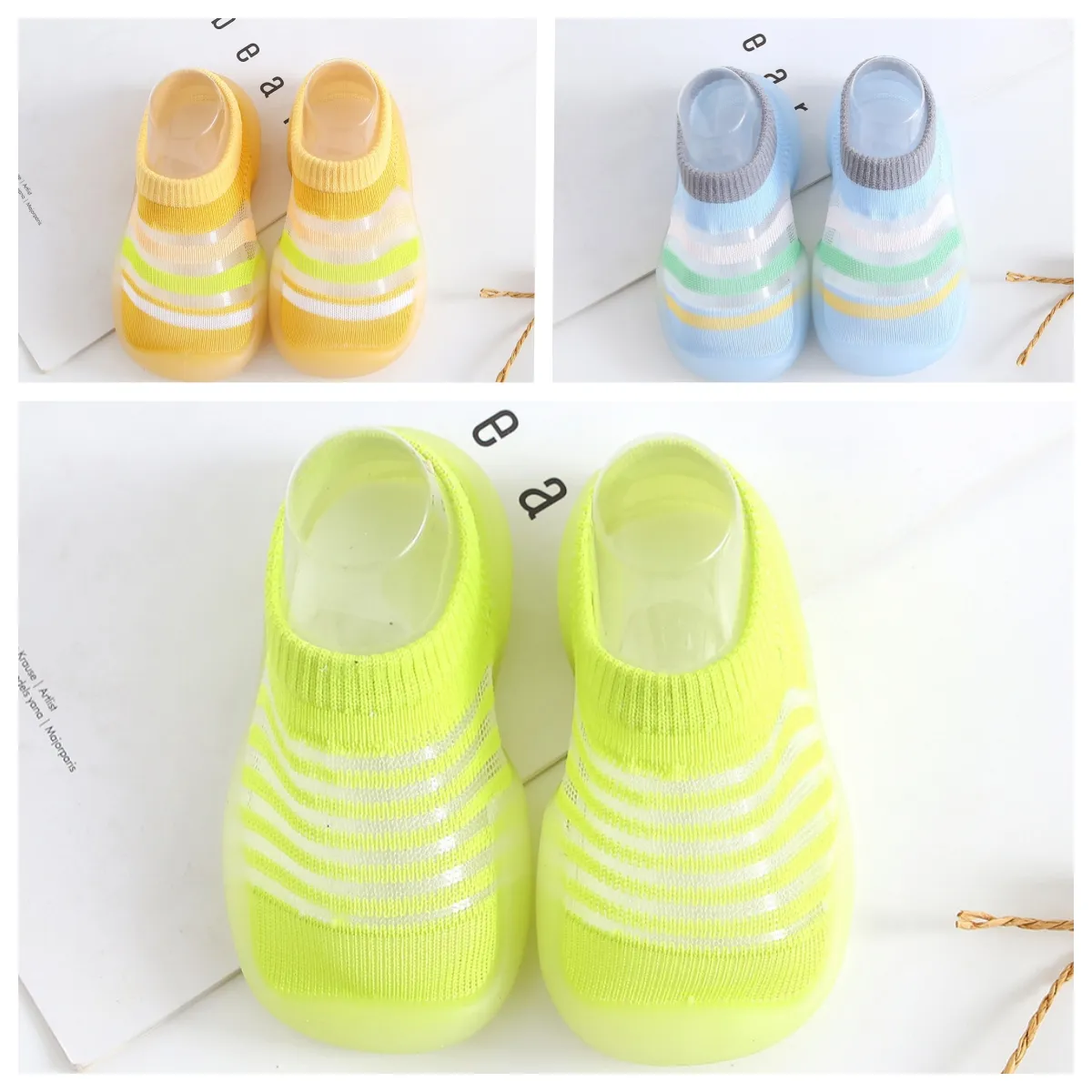 2024 Yeni İlk Walker Yaz Kız Erkek Çocuklar Çocuk Sandalet Bebek Ayakkabıları 1-4 Yaşındaki Toddler Slipper Softy Sole Dip Çocuk Tasarımcı Ayakkabı Slip