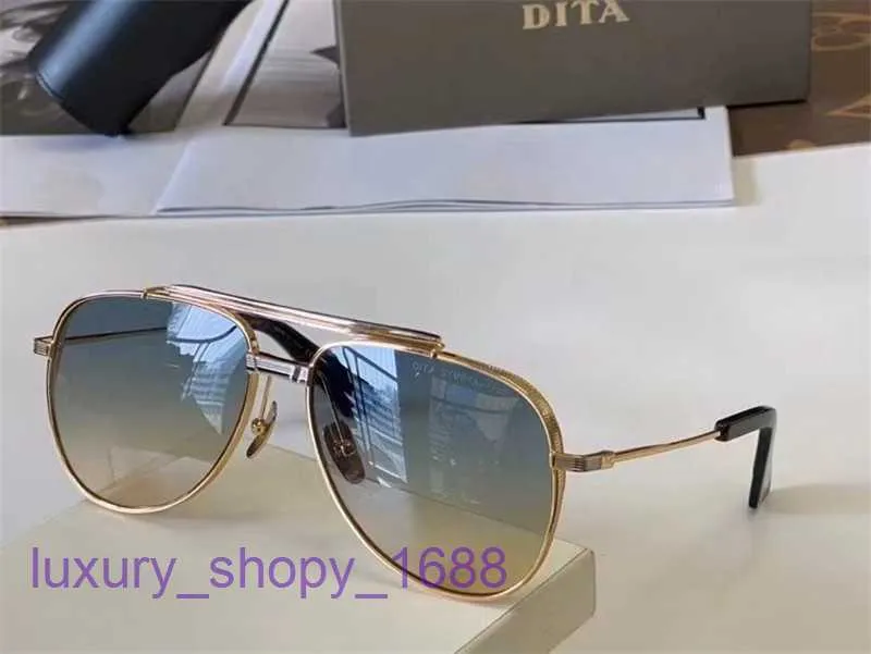 Klassieke Dita-zonnebril voor dames en heren Metalen zonnebril voor heren, zwart, volledig frame Symeta type 404 met gigt-doos