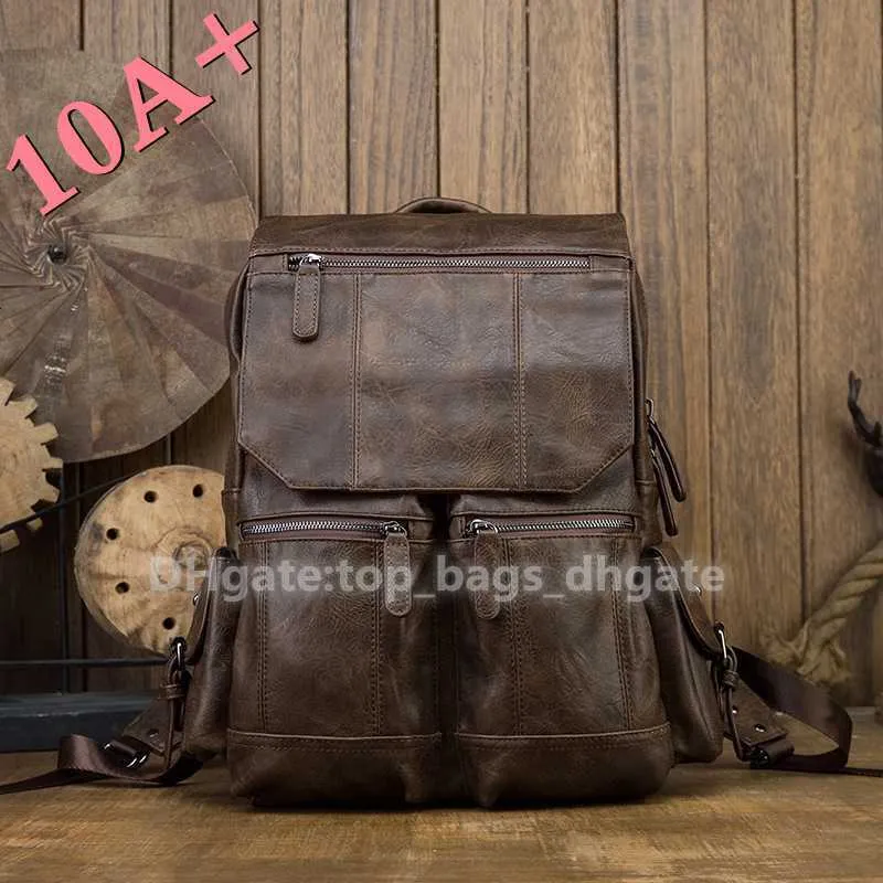 10a + bolsa de alta qualidade feita à mão de couro de vaca, bolsa escolar tendência, estilo personalizado, design de couro, mochila de lazer coreana masculina