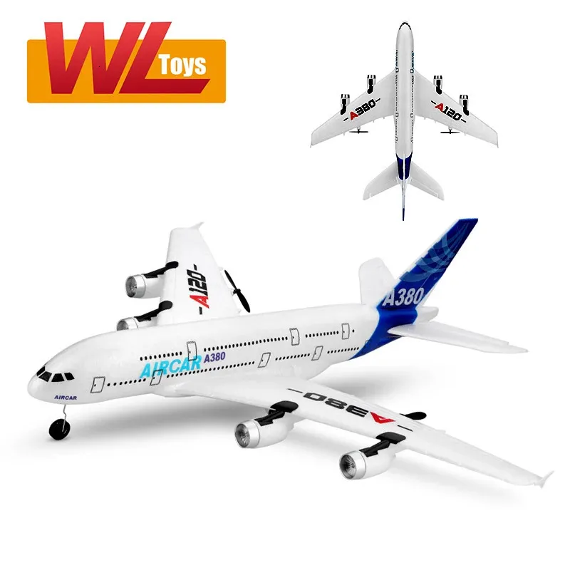 WLTOYS XK A380 Airliner Aircarft RC Plane Airbus 2.4 GHz 3ch Fast vinge med läge RC-plan Toys för barn Vuxna stora gåva 240117