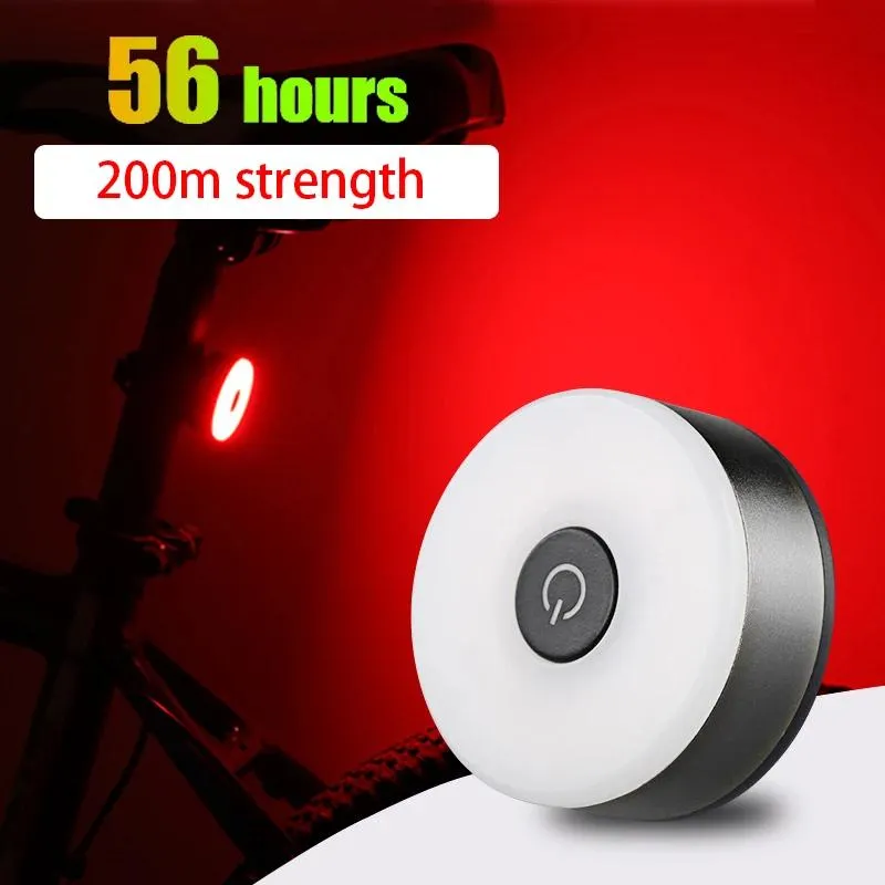 Lumières 56 heures Feu arrière de vélo LED rechargeable USB Signal d'arrêt Berceau Vélo Focus Feu arrière rouge LED Casque de frein arrière Lumières de cycle